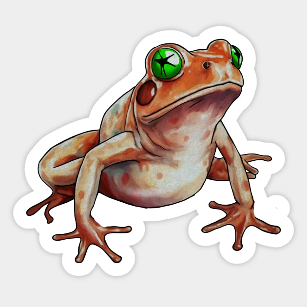 Orange Frog, Tropical Animal, Love Frogs Sticker by logiamerch